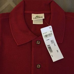 Lacoste men's polo red size 6(L) new with tags